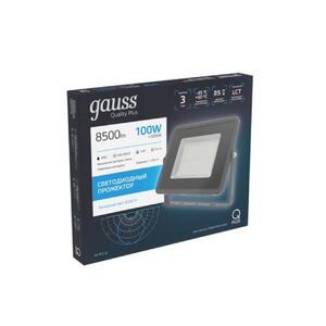 Прожектор светодиодный Gauss Qplus 100 W 8500 lm IP65 6500K графитовый серый 1/4 рис.2