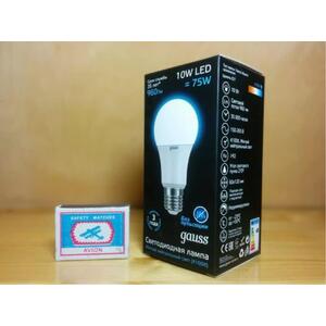 LD102502210 Лампа Gauss LED A60 globe 10W E27 4100K 1/10/40 рис.1