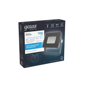 Прожектор светодиодный Gauss Qplus 10 W 850 lm IP65 6500K графитовый серый 1/20 рис.2