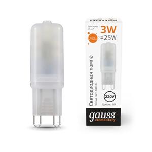 14913 Лампа Gauss Elementary G9 AC220-240V 3W 240lm 3000K пластик LED 1/10/200