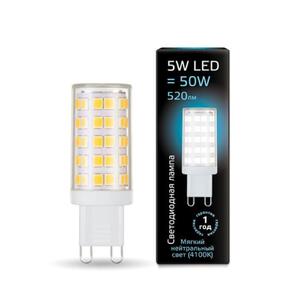 107309205 Лампа Gauss LED G9 AC185-265V 5W 520lm 4100K керамика 1/10/200 рис.0