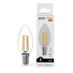 32110 Лампа Gauss Filament Elementary Свеча 10W 650lm 2700К Е14 LED 1/10/100 рис.0