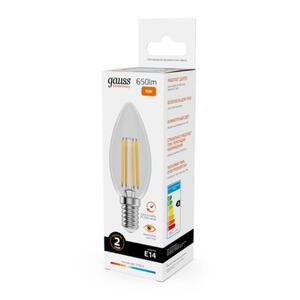 32110 Лампа Gauss Filament Elementary Свеча 10W 650lm 2700К Е14 LED 1/10/100 рис.3