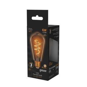 157802006 Лампа Gauss Filament ST64 6W 360lm 2400К Е27 golden flexible LED 1/10/40 рис.3