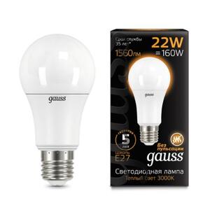 102502122 Лампа Gauss A70 22W 1900lm 3000K E27 LED 1/10/50 рис.0