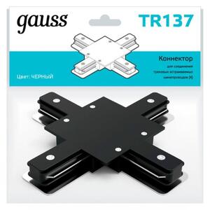 TR137 Коннектор Gauss для встраиваемых трековых шинопроводов (+) черный 1/50 рис.0