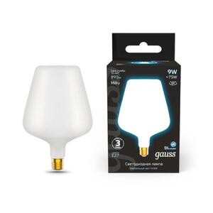 1016802209 Лампа Gauss Filament V160 9W 890lm 4100К Е27 milky LED 1/6