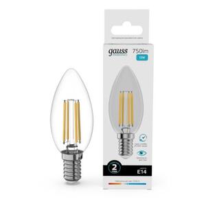 32122 Лампа Gauss Filament Elementary Свеча 12W 750lm 4100К Е14 LED 1/10/100 рис.0