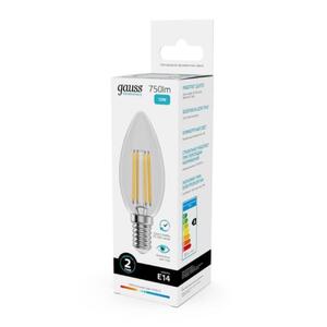 32122 Лампа Gauss Filament Elementary Свеча 12W 750lm 4100К Е14 LED 1/10/100 рис.3