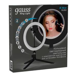 RL002 Светильник Gauss кольцевой 14W 700lm 3000-6500K 5V USB IP20 260*23мм черный дим пульт LED 1/20 рис.4