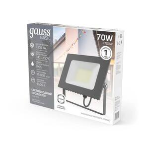 688100370 Прожектор Gauss BASIC 70W 6300lm 6500K 200-240V IP65 графитовый LED 1/10 рис.2