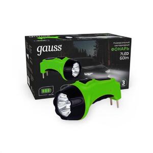 GF105 Фонарь ручной Gauss модель GFL105 7LED 60lm lead acid 700mAh LED 1/12/72 рис.0