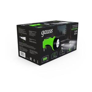 GF105 Фонарь ручной Gauss модель GFL105 7LED 60lm lead acid 700mAh LED 1/12/72 рис.4