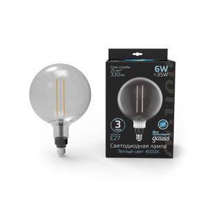 154802205 Лампа Gauss Filament G200 6W 330lm 4000К Е27 gray straight LED 1/6 рис.0