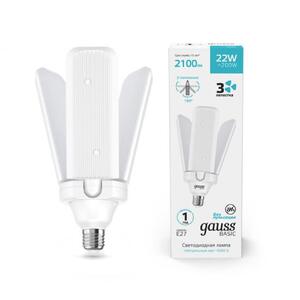 11732222 Лампа Gauss Basic 22W 2100lm 4000K E27 Клевер-3 LED 1/20