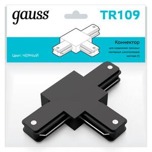 TR109 Коннектор Gauss для трековых шинопроводов (T) черный 1/50 рис.0