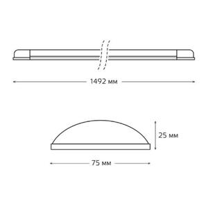 144126250 Светильник линейный Gauss WLF-1 50W 4500lm 4000K 185-265V IP20 1492*75*25мм алюминий LED 1 рис.1