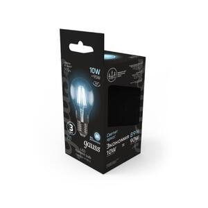 102802210 Лампа Gauss LED Filament A60 E27 10W 970lm 4100К 1/10/40 рис.3