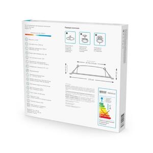 998420209 Светильник Gauss Elementary Downlight квадрат 10W 780lm 4000K 170-260V IP20 120*26 монтаж рис.4