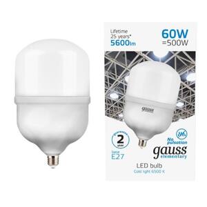 63236 Лампа Gauss Elementary T160 60W 5600lm 6500K E27 LED 1/6