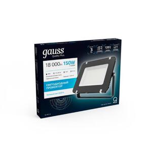 613100150 Прожектор Gauss LED Qplus 150W 14000lm IP65 6500К черный 1/10 рис.2