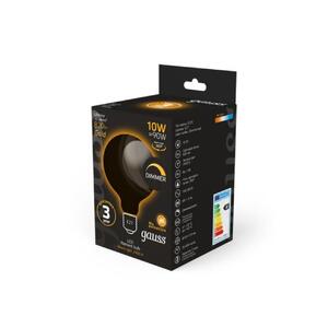 158802010-D Лампа Gauss Filament G125 10W 820lm 2400К Е27 golden диммируемая LED 1/20 рис.2