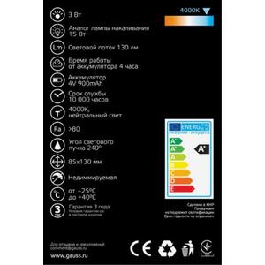 902102203 Лампа Gauss A60 3W 130lm 4000K E27 с солнечной панелью LED 1/40 рис.5