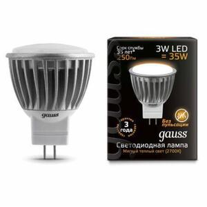 EB132517103 Лампа Gauss LED MR11 3W GU4 AC220-240V 2700K FROST 1/10/100