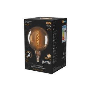 154802008 Лампа Gauss Filament G200 8W 620lm 2400К Е27 golden flexible LED 1/6 рис.2