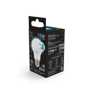 102502210-S Лампа Gauss LED A60 10W E27 920lm 4100K step dimmable 1/10/50 рис.3