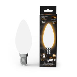 103201105 Лампа Gauss LED Filament Свеча OPAL E14 5W 420lm 2700К 1/10/50