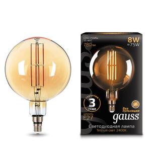 153802008 Лампа Gauss Filament G200 8W 780lm 2400К Е27 golden LED 1/6