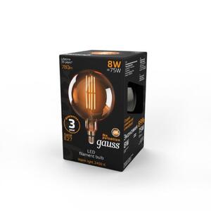 153802008 Лампа Gauss Filament G200 8W 780lm 2400К Е27 golden LED 1/6 рис.3