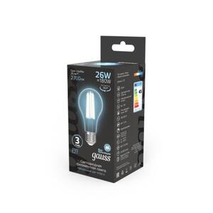 102902226 Лампа Gauss Filament А70 26W 2700lm 4100К Е27 LED 1/10/40 рис.3