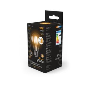 102802110-S Лампа Gauss Filament А60 10W 930lm 2700К Е27 шаг. диммирование LED 1/10/40 рис.2