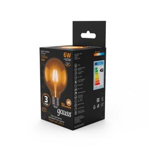 105802006 Лампа Gauss LED Filament G95 E27 6W Golden 550lm 2400K 1/20 рис.2