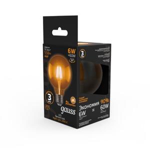 105802006 Лампа Gauss LED Filament G95 E27 6W Golden 550lm 2400K 1/20 рис.3