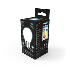 105202209 Лампа Gauss Filament Шар 9W 610lm 4100К Е27 milky LED 1/10/50 рис.2