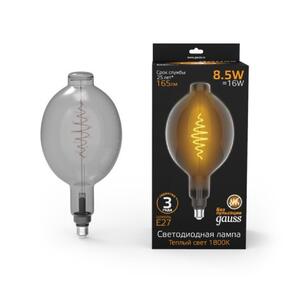 152802005 Лампа Gauss Filament BT180 8.5W 165lm 1800К Е27 gray flexible LED 1/2 рис.0