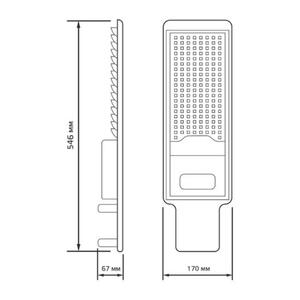 Светильник уличный Gauss Avenue 100W 10000lm 5000K 190-250V IP65 420*160*57мм черн КСС "Д" LED 1/10 рис.1