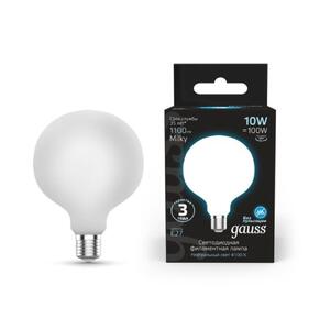 187202210 Лампа Gauss Filament G125 10W 1100lm 4100К Е27 milky LED 1/20