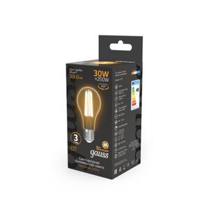 102902130 Лампа Gauss Filament А70 30W 3000lm 2700К Е27 LED 1/10/40 рис.3