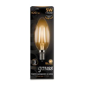 103801105 Лампа Gauss LED Filament Свеча E14 5W 420lm 2700К 1/10/50 рис.2