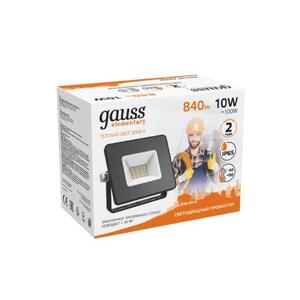 613527110 Прожектор светодиодный Gauss LED 10W 670lm IP65 3000К черный 1/60 рис.2