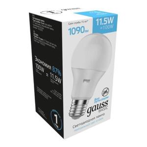 1023222 Лампа Gauss Basic A60 11,5W 1090lm 4100K E27 LED 1/10/50 рис.1