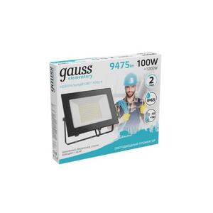 613100110 Прожектор светодиодный Gauss Elementary 100W 9475lm IP65 4000К черный 1/4 рис.2