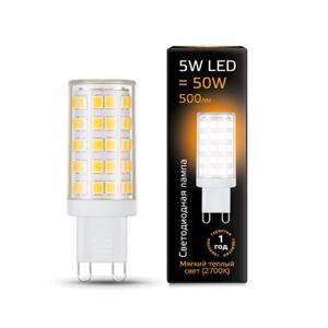 107309105 Лампа Gauss LED G9 AC185-265V 5W 500lm 2700K керамика 1/10/200 рис.0