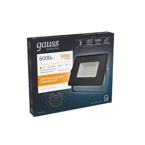 Прожектор светодиодный Gauss Qplus 50W 5000lm IP65 3000К черный 1/10 рис.2