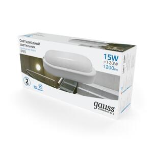 Светильник ЖКХ Gauss Elementary овал 15W 1200lm 6500K 160-260V IP65 200*98*46мм белый LED 1/40 рис.4