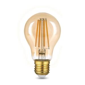 102802010 Лампа Gauss Filament А60 10W 820lm 2400К Е27 golden LED 1/10/40 рис.1